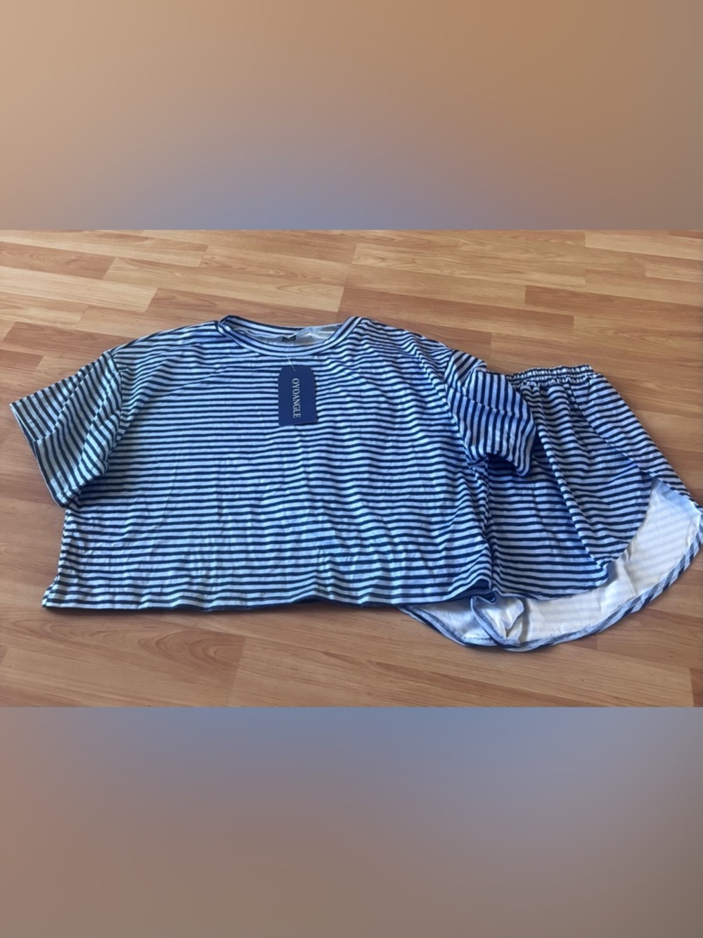 5/$25 Oyoangle Blue & White Lounge/Pajama Set